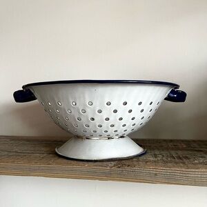 Enamelware colander antique